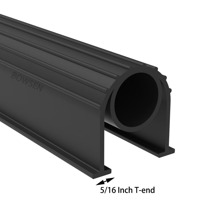 BOWSEN Garage Door Bottom Seals Weatherproof Weatherstrip Threshold Buffering Sealing 2 Doors EPDM Rubber Weather Resistance Gasket Black 5/16 Inch T-End, 20FT Long - Image 2
